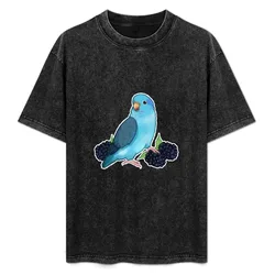 Cute Parrotlet T-Shirt Basic Solid Color Casual Tee Shirt