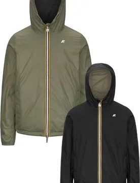 Veste coupe-vent imperméable et respirante réversible - Jake Plus.2 Double Black Pure Green Lichen en Nylon - Taille M - Noir - K-way - FashionsVida
