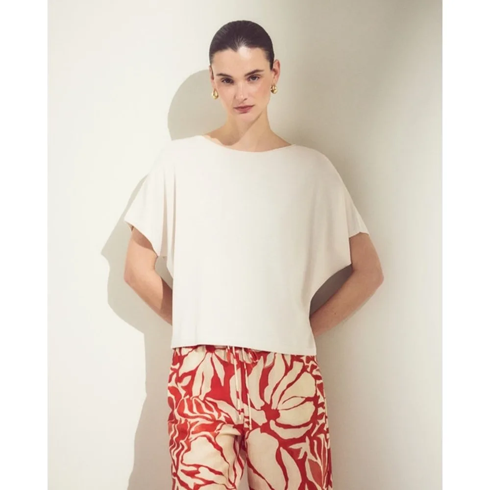 Jersey de mujer crepé con manga caída - Woman El Corte Inglés - FashionsVida