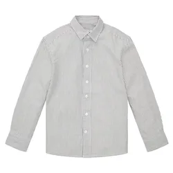 Camicia A Maniche Lunghe 103861 Off White Blue Grey Stripe 152 cm