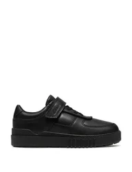 Kids' Leather Riptape School Shoes (13½ Small - 2½ Large) Black male