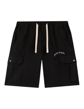 Curved Logo Loose Cargo Shorts