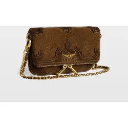Zadig & Voltaire - Bolso de mano western mini de ante con efecto desgastado