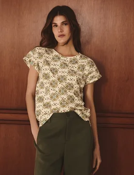 Camiseta de mujer de manga corta con print geométrico - Lloyd's - FashionsVida