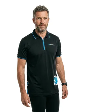 Series Sport Short Sleeve Polo Black / Blue XL Men - Garbolino - FashionsVida