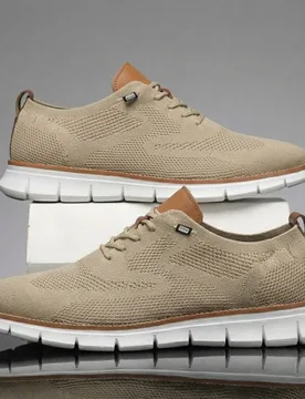 Zapatillas de running transpirables de malla para hombre, con cordones elásticos tipo slip-on, suela ligera, diseño antideslizante, ajuste cómodo, - Shein - FashionsVida