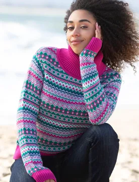 Puncknowle Womens Roll Neck Knit Jumper - - Size: S - Kite Clothing - FashionsVida