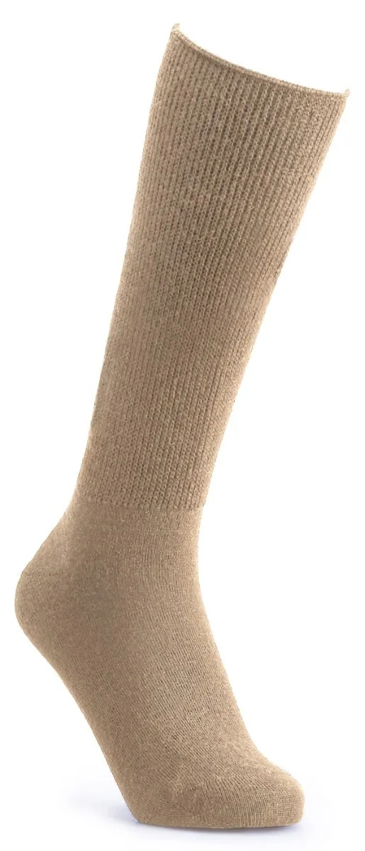 Wool‑rich Fuller Fitting Knee High Socks - Beige - Size: S - Cosyfeet - FashionsVida