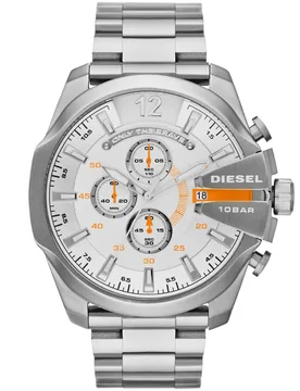 Mega Chief Dz4328 Chronograph 51mm Silver Stainless Steel Mens Watch - One Size - Diesel - FashionsVida