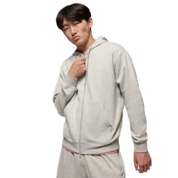 Fleece Men Hoodies - Grey - Size S - Cotton Jersey - Grey - Size: Small