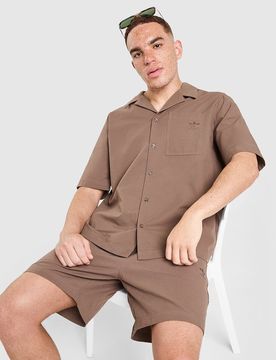 Mens Camicia Seersucker - Marrone, marrone marrone Uomo taglia L