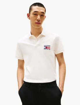 Polo droit en coton mélangé - Tommy hilfiger - FashionsVida