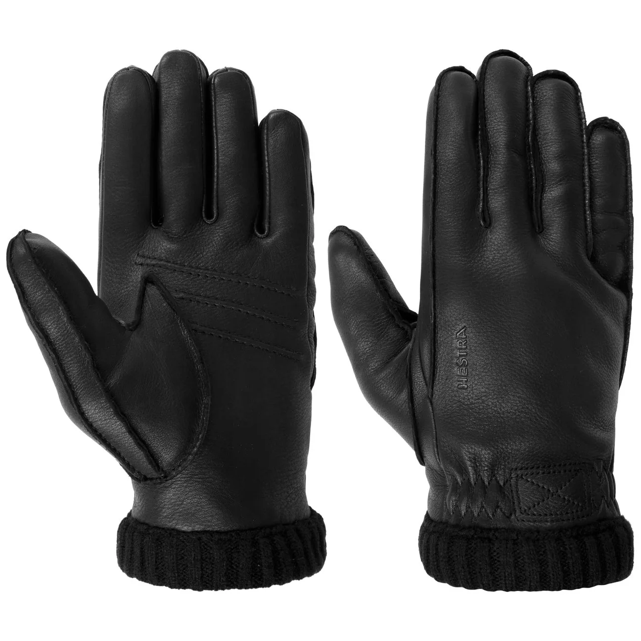 Deerskin Primaloft Rib Gloves by - black - Size: 8 HS - Hestra - FashionsVida
