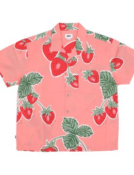 Camicia Manica Corta Uomo Jumbo Berries Wove Shirt Flamingo Pink Multi