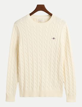Pullover mit Zopfmuster Weiß XXL