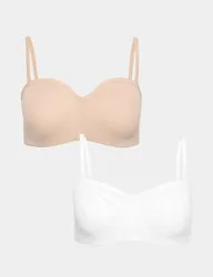 Pack Jasmine Lace Wired Strapless Bras A-E White Mix female