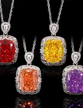 New Jewelry Set High Carbon Diamond Ice Flower Cut Copper Inlaid Light Luxury Pendant Main Stone 12*16 Women's Pendant - Aliexpress - FashionsVida