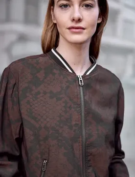 Street One Blouson mit Animal Print und Zipper female Braun