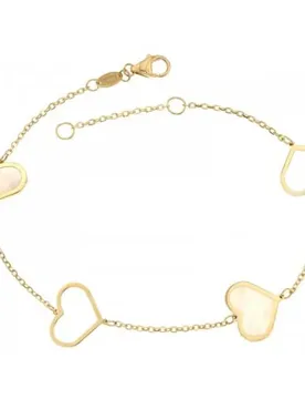 Bracciale donna in oro giallo cuori 803321733398