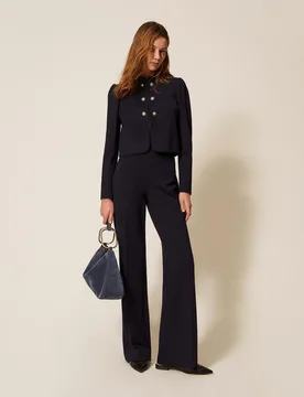 Pantalon ample avec boutons en perle - TWINSET - FashionsVida