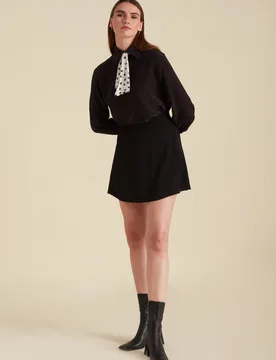 Jude Cravat Style Spellbound Print Blouse In Black - 6 - Lily and Lionel London Limited - FashionsVida