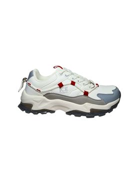 Scarpe Adulto unisex Sneakers sportiva. Tomaia in pelle, inserti in camoscio. Dettagli rossi