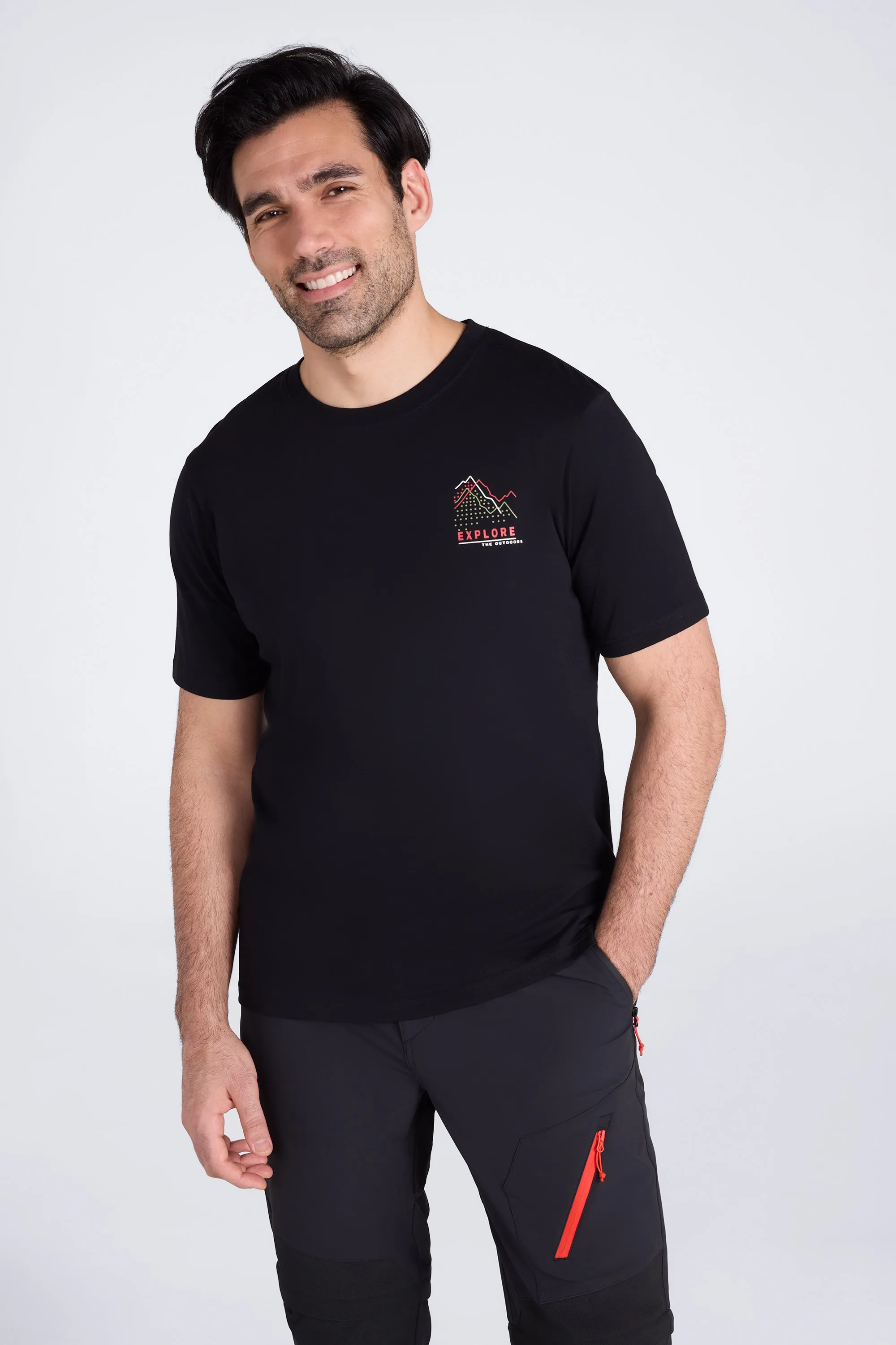 Tech Mountains Mens T-Shirt - Black - Black - Size: XXS - Mountain Warehouse - FashionsVida