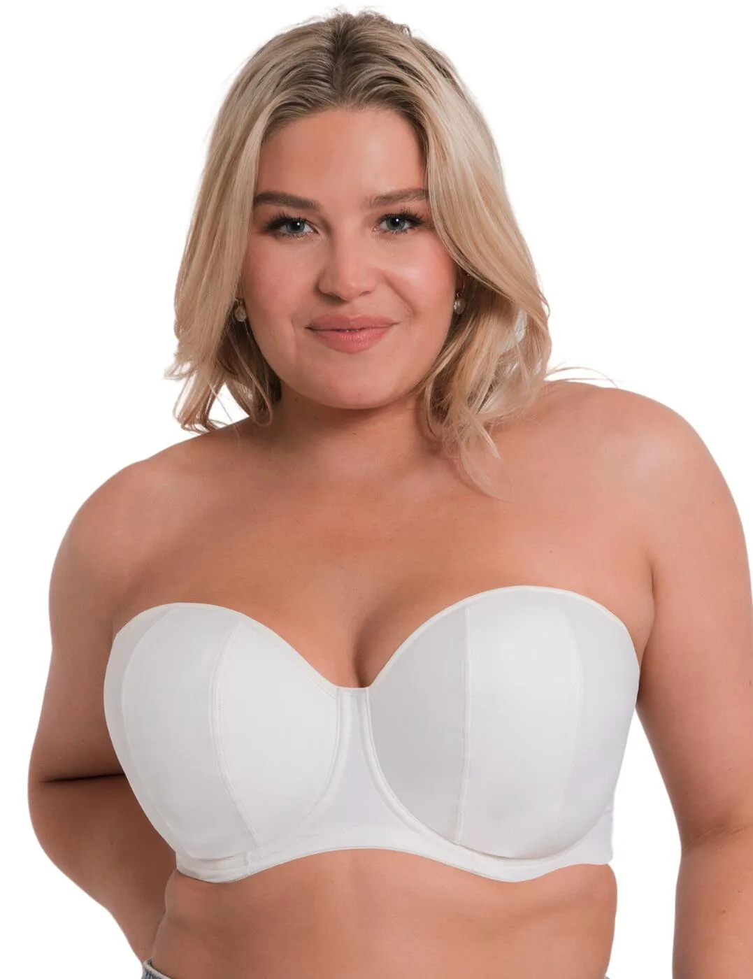 Womens Ck2601 Luxe-Updated Strapless Bra - Ivory - Size 28h - Curvy Kate - FashionsVida
