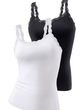 LASCANA Top negro / blanco