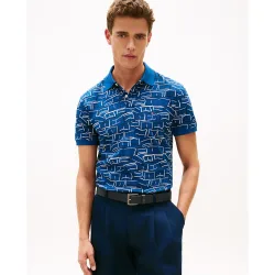 Polo de caballero de manga corta estampado