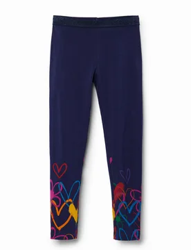 Legging long cœurs BLUE M female - Desigual - FashionsVida