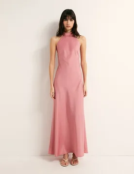 Sfera - Vestido halter satinado - Sfera - FashionsVida