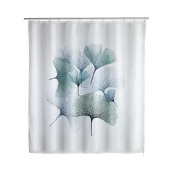 Anti-Schimmel Duschvorhang Ginkgo, Textil (Polyester), 180 x 200 cm, waschbar