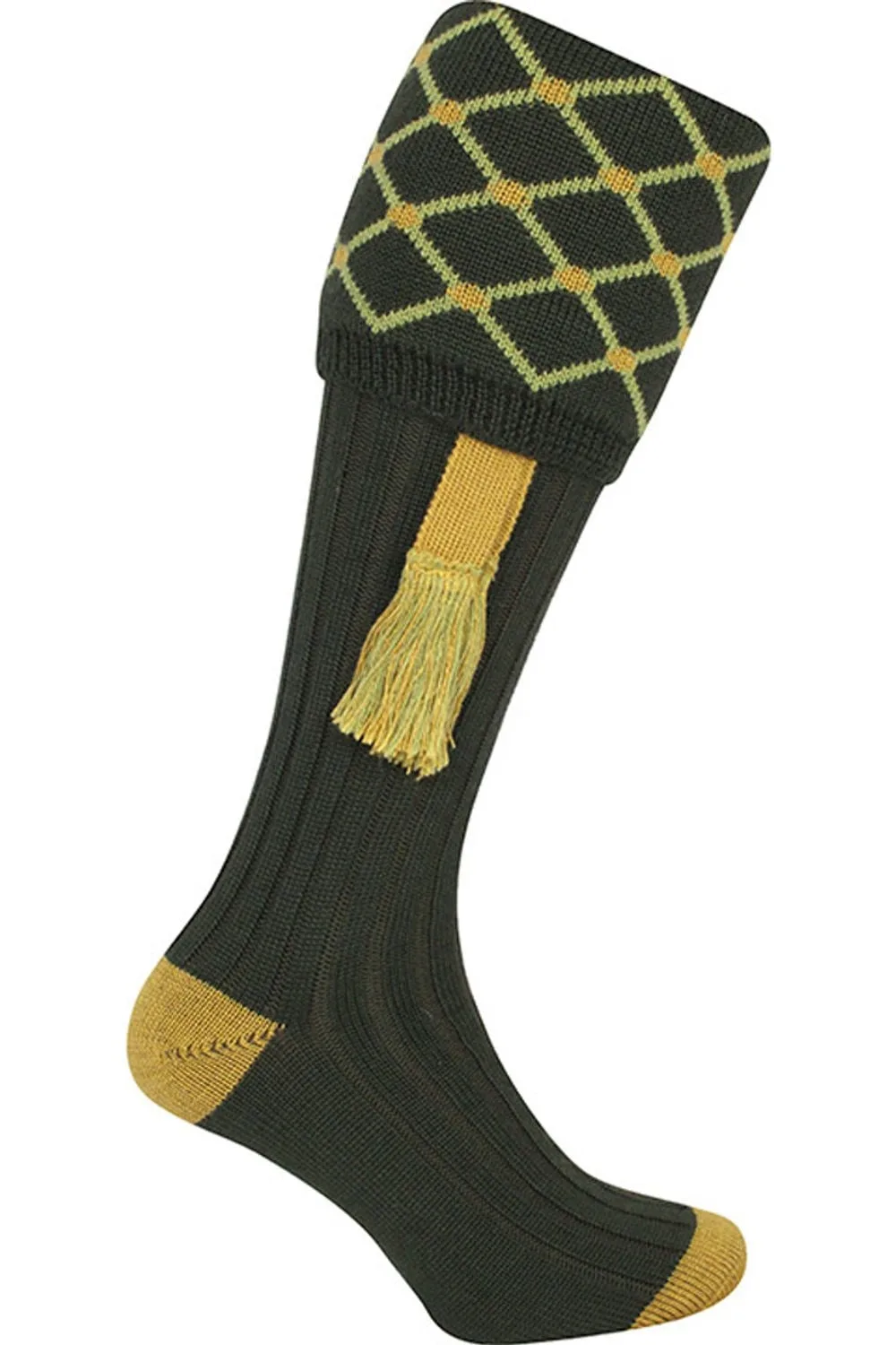 Mens Diamond Shooting Socks with Garters - - Size: 8-10 - Jack Pyke - FashionsVida