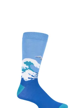 Pair Blue Restless Sea Fair Trade Bamboo Socks Unisex 3-7 Ladies - - Blue - Size: Small - Shared Earth - FashionsVida