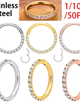 PCS Stainless Steel Nose Ring Septum Clicker Hoop Earrings For Women Piercing Body Jewelry Lip Ring Zircon Hinged Segment - Aliexpress - FashionsVida