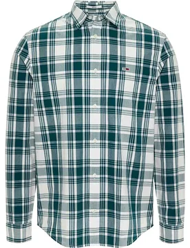Camicia A Maniche Lunghe Reg Check Deep Seawater Big Check S - Tommy Jeans - FashionsVida