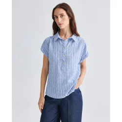 Camisa de mujer estampada, manga corta