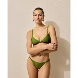 Braga de bikini de poliamida lisa de mujer