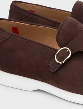 Mocasines con hebilla de hombre de piel y suela de goma - Glent - FashionsVida
