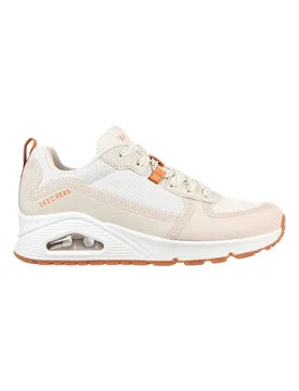 Sneakers beige con suola ad aria e Memory Foam Uno Layover 37 - Skechers - FashionsVida