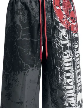 Rock Badeshort - Badeshorts mit Print - S bis M - für Männer - Größe M - grau - Männer - male - Rock Rebel by EMP - FashionsVida