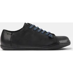 Zapatillas de piel de hombre lisas con cordones a contraste
