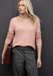 Pullover mit Kontrastdetails female Rosa