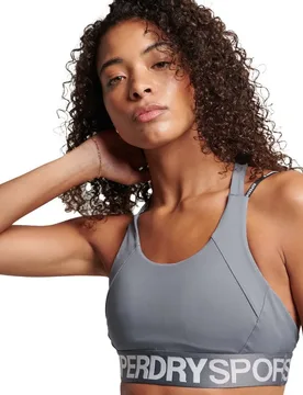Soutien-gorge De Sport Train Branded Elastic Folkstone Grey XS - Superdry - FashionsVida