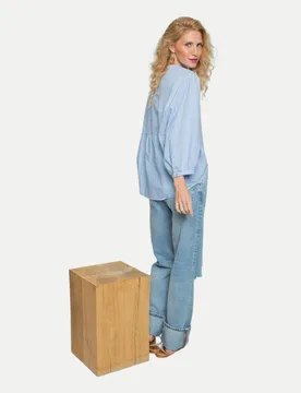 Streifenbluse mit Ballonärmeln Blau 36 - Emily van den Bergh - FashionsVida