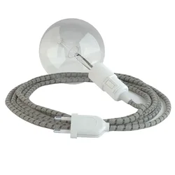 Cables Suspension Luminaire Rd53 Stripes 3 M Tree Bark / White One Size