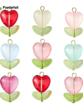 Pandahall 50Pcs Random Glass Flower Pendants Heart Leaf Beads Charms for DIY Jewelry Making Supplies - Aliexpress - FashionsVida