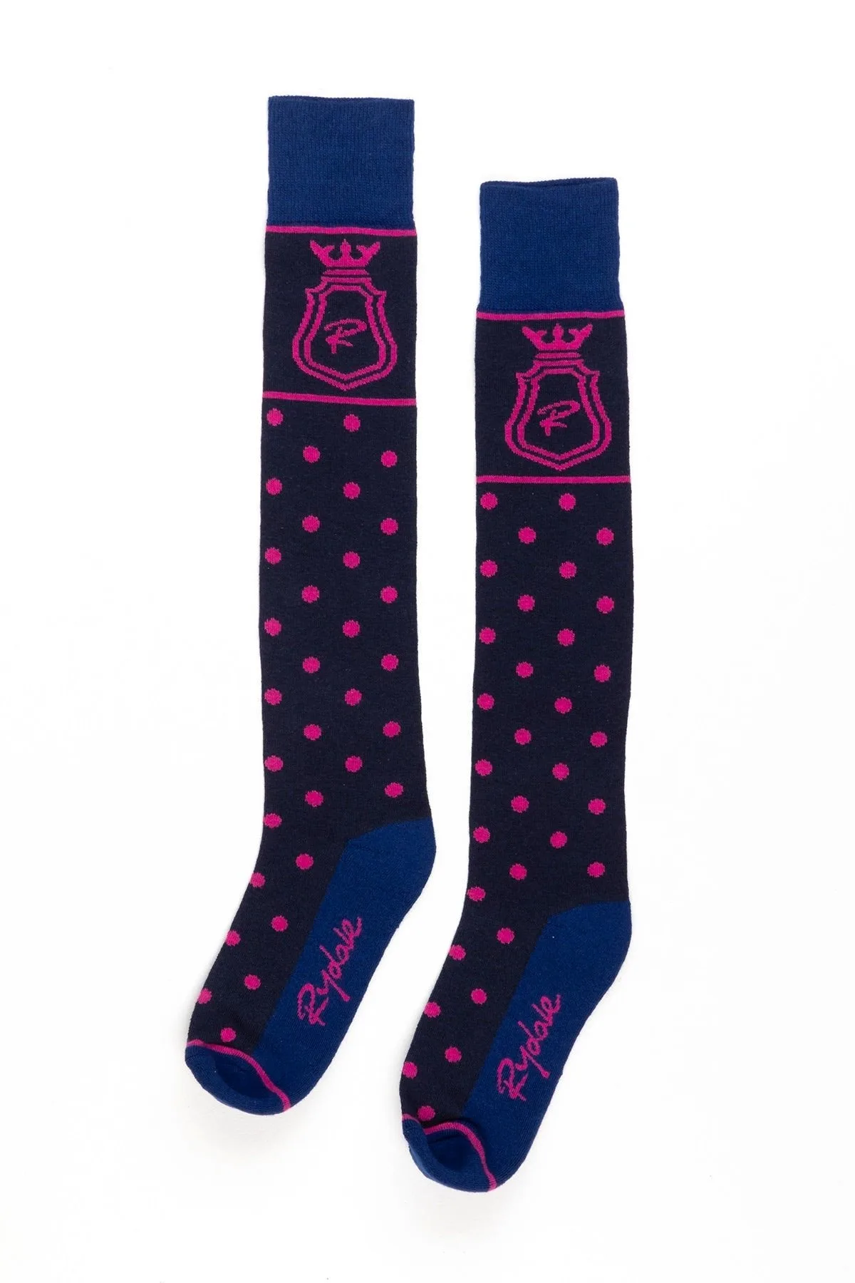 Womens Polka Dot Knee Length Riding Socks - - Size: ONESIZE - Rydale - FashionsVida