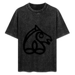 Irish Sport Horse Symbol T-Shirt Urban Style Casual Short Sleeve Top